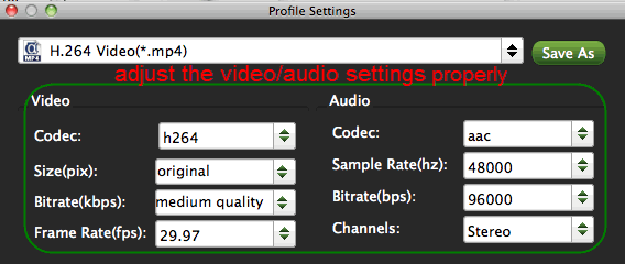 codec, bitrate for mac video from iphone